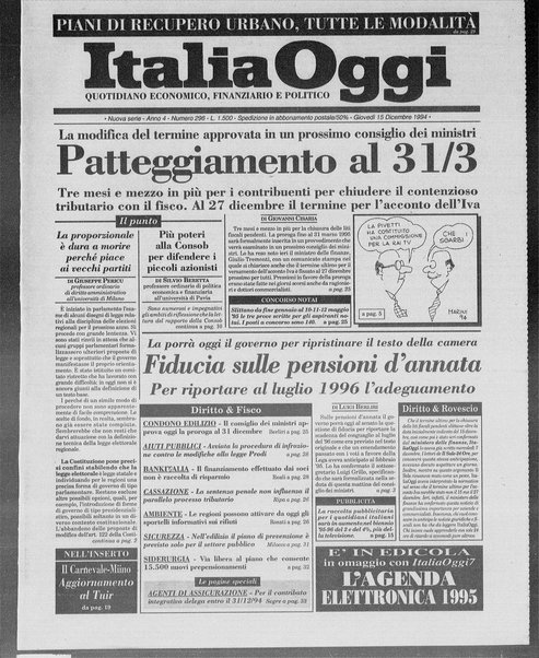 Italia oggi : quotidiano di economia finanza e politica